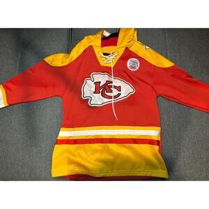 KANSAS CITY CHIEFS Travis Kelce #87 Hockey Style Hoodie Throwback SIZE:M